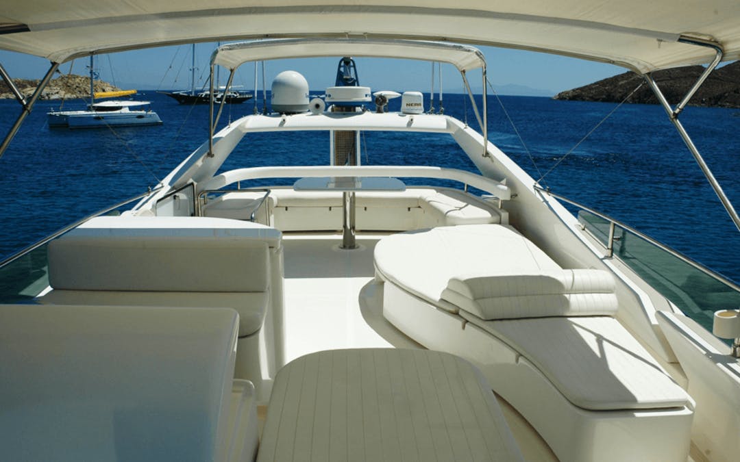 59 Ferretti luxury charter yacht - Nammos, Psarrou, Mykonos, Greece